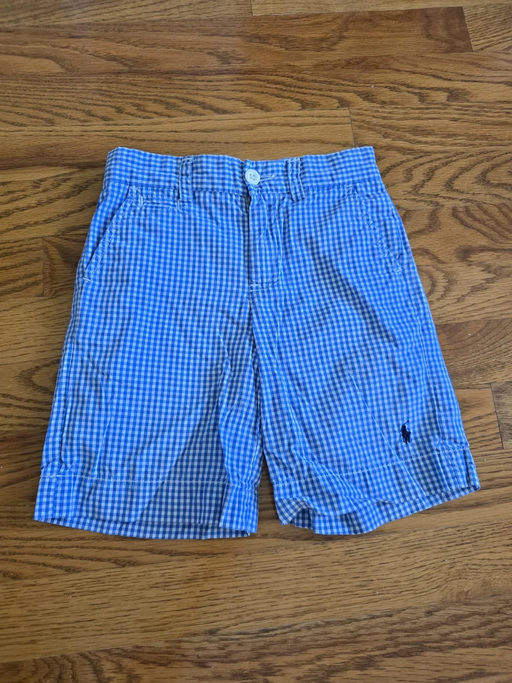 Ralph Lauren Blue Gingham Cotton Kids Shorts
